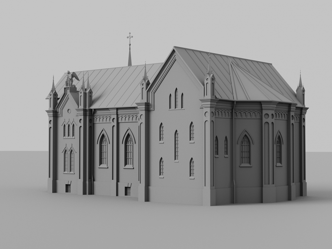 3d-вимірна модель костелу. Автор – Наталія Рязанова