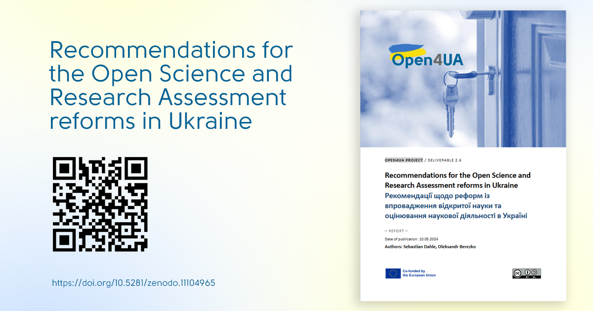 Recommendations for the Open Science and Research Assessment reforms in Ukraine