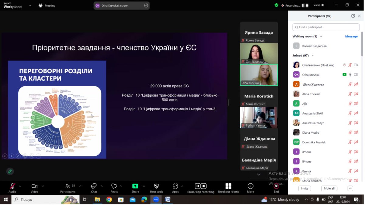 Скріншот з онлайн-лекції