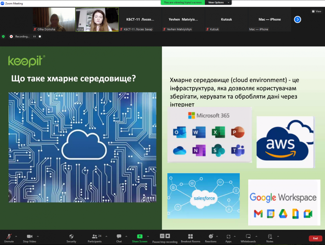 Скріншот з онлайн-лекції