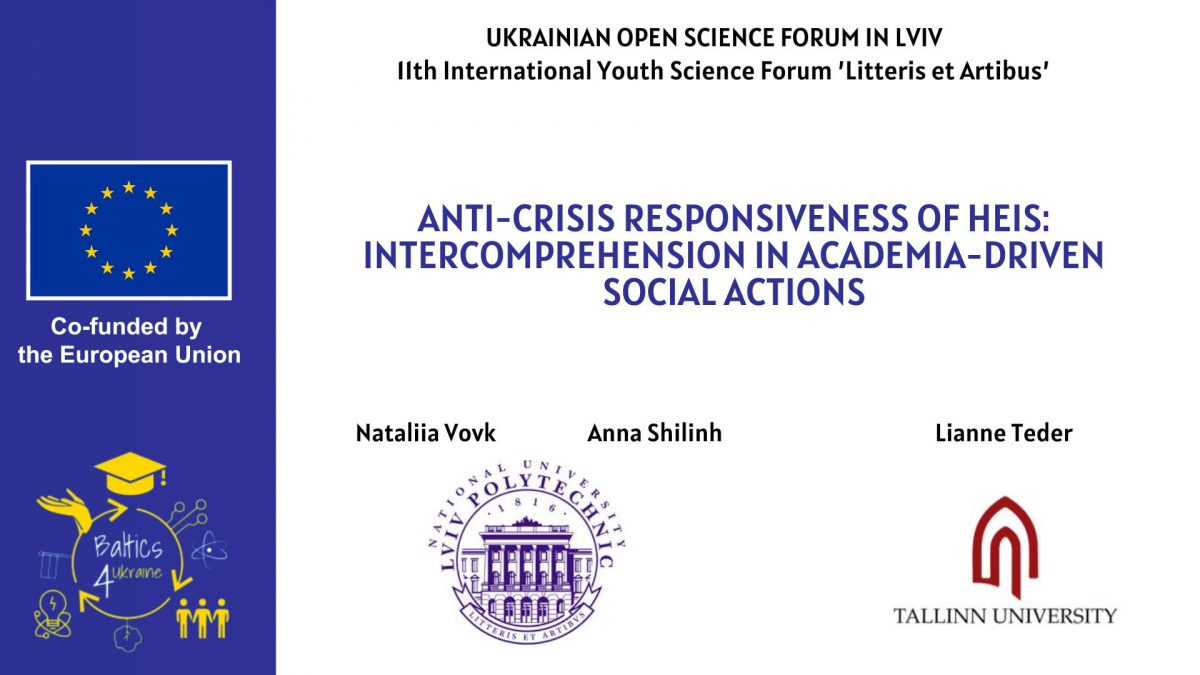 Учасники команди проекту Baltics4UA взяли участь у Ukrainian Open Science Forum in Lviv