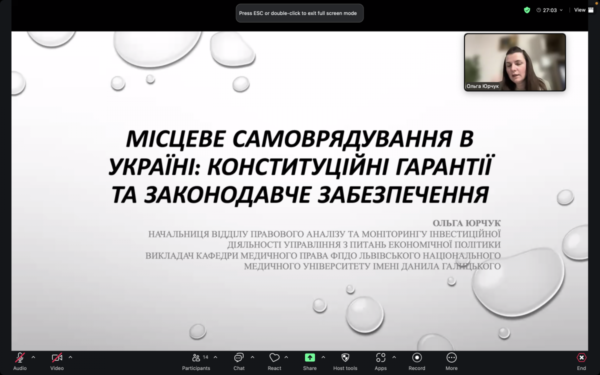 Скріншот з онлайн-лекції