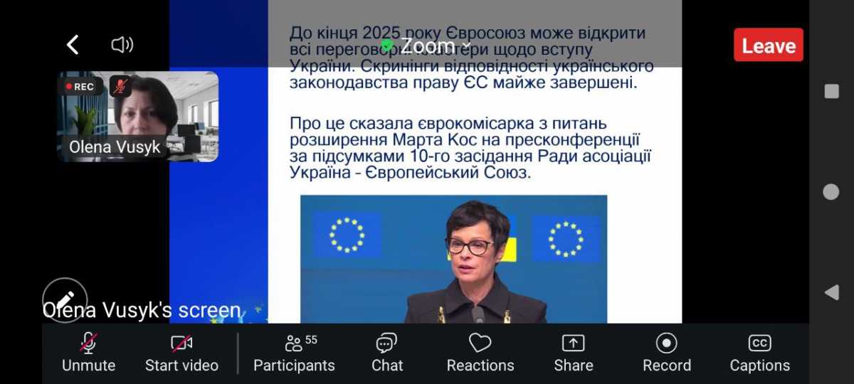 Скріншот з онлайн-лекції