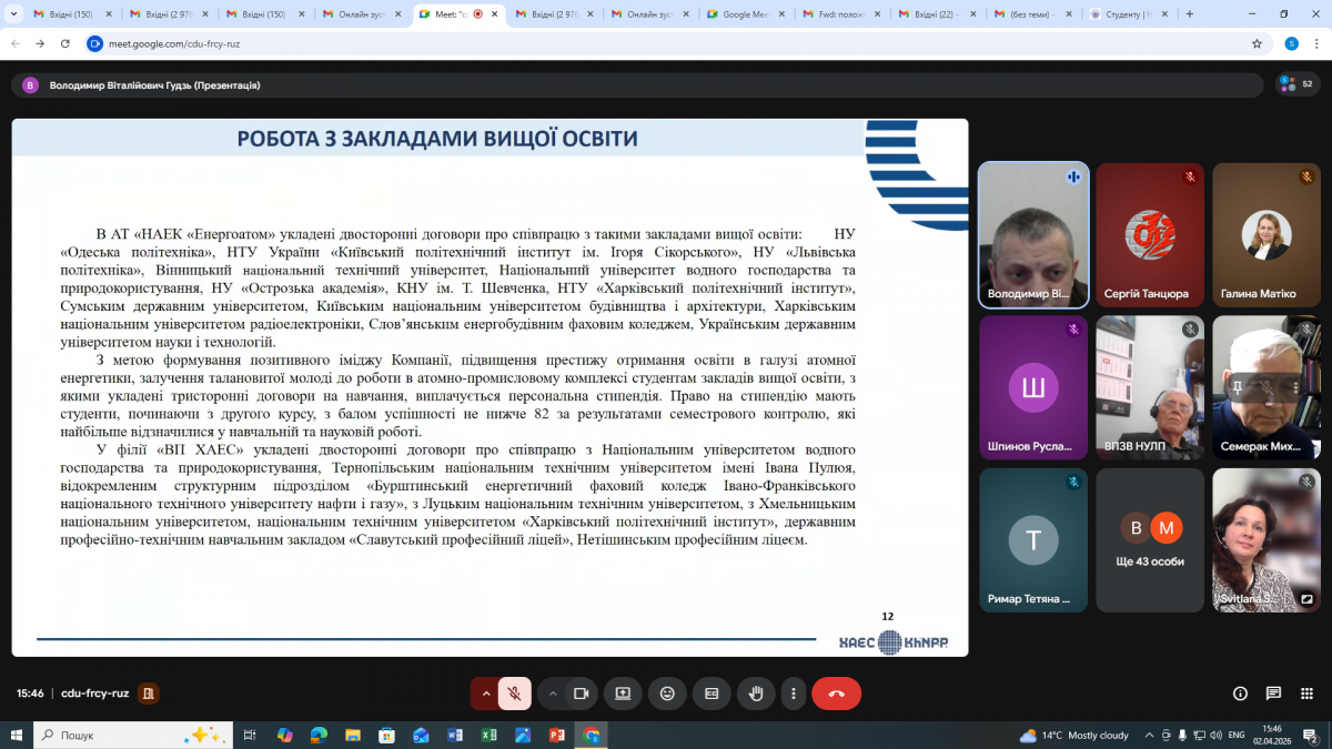 Скріншот з онлайн-зустрічі