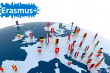 Мапа Європи з написом Erasmus+