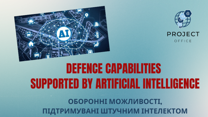 Банер пропозиції від програми «Горизонт 2020» щодо використання штучного інтелекту для оборони