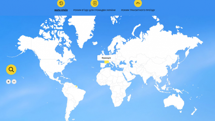 інтерактивна карта для планування подорожей за кордон під час пандемії